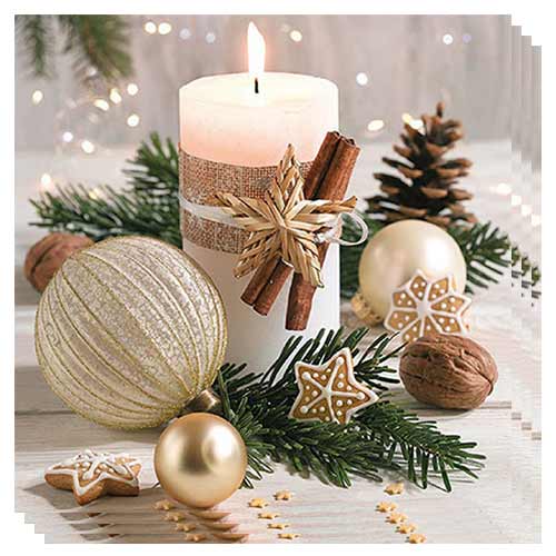 Christmas Rustic Table Decorations Premium Decoupage Paper Luncheon Napkins 33cm 3 Ply - Pack of 20 Product Gallery Image