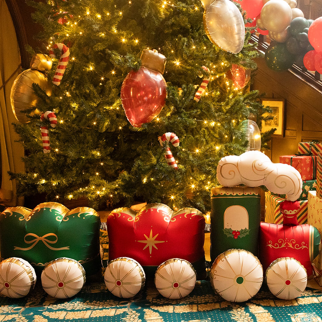 Christmas Train Standing Shaped Jumbo Air Fill Foil Balloon 304cm / 120 in View 3