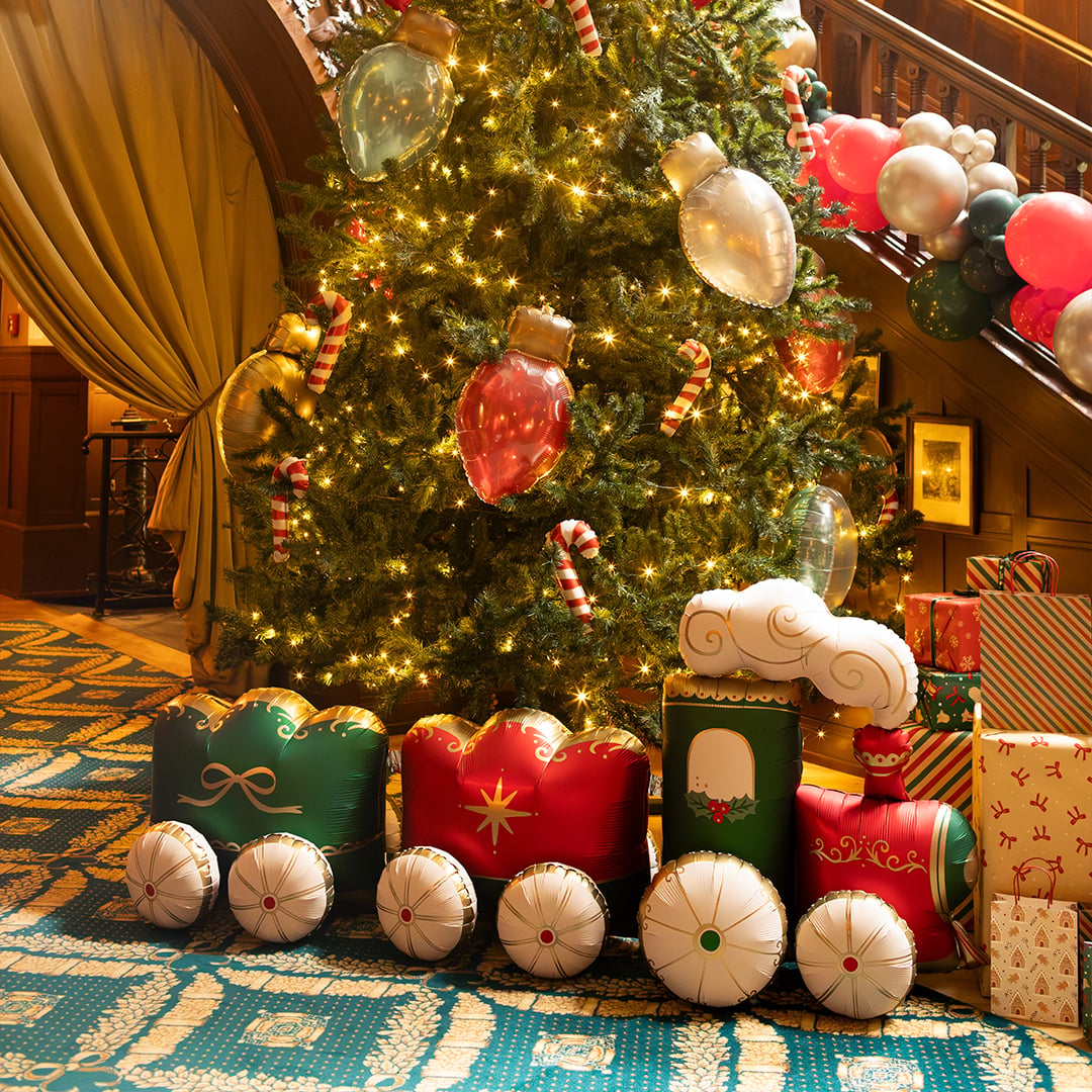 Christmas Train Standing Shaped Jumbo Air Fill Foil Balloon 304cm / 120 in View 4