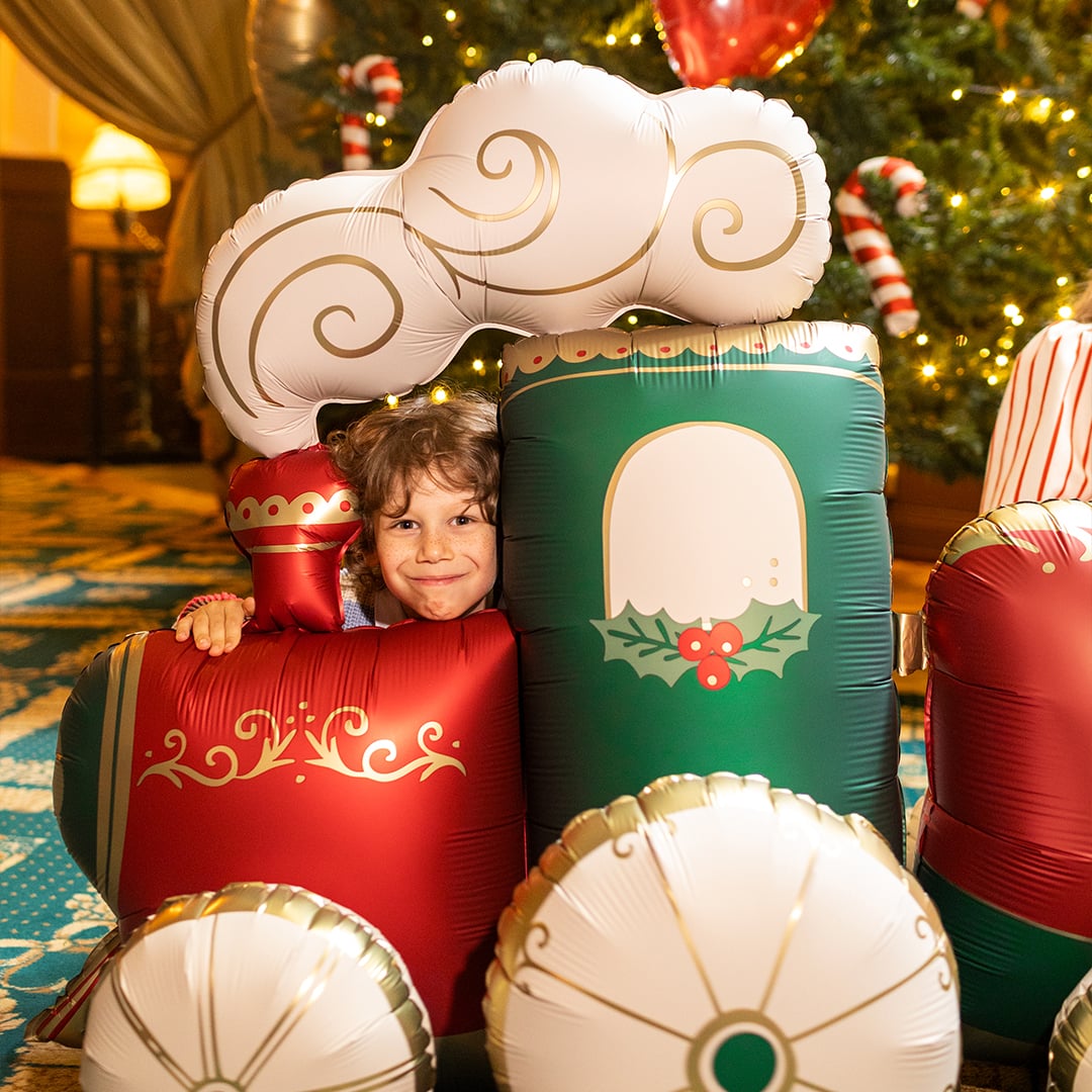 Christmas Train Standing Shaped Jumbo Air Fill Foil Balloon 304cm / 120 in View 5