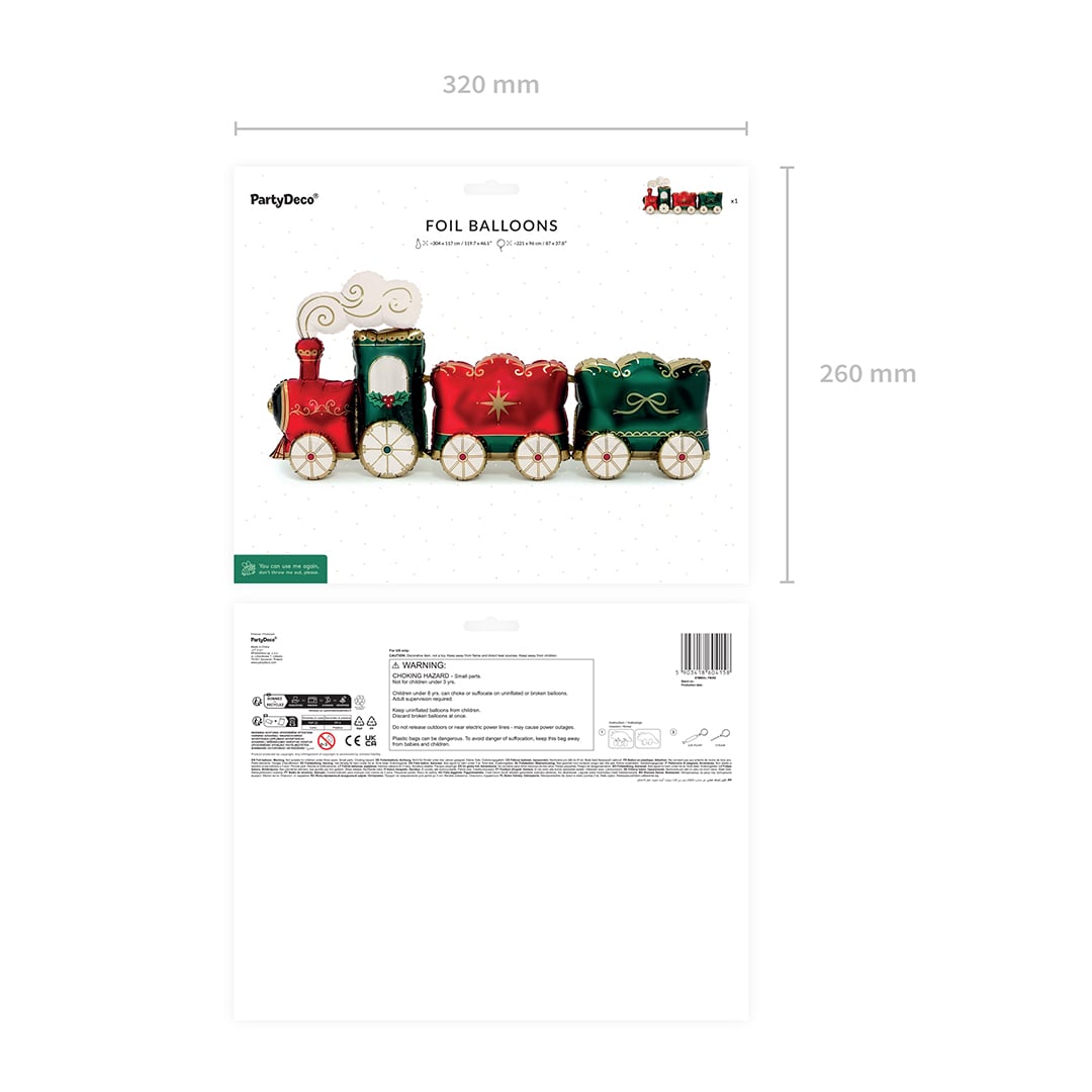 Christmas Train Standing Shaped Jumbo Air Fill Foil Balloon 304cm / 120 in View 6