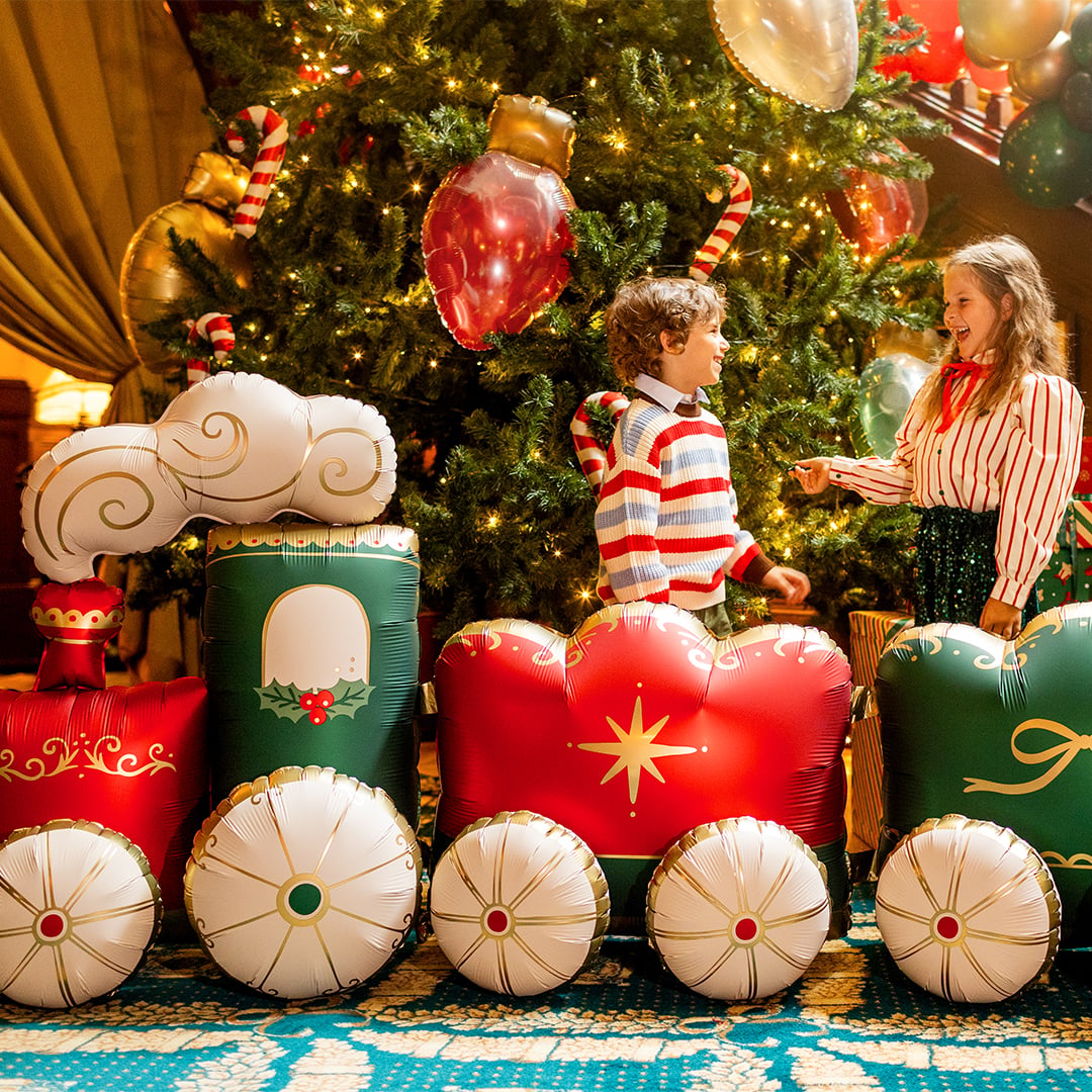 Christmas Train Standing Shaped Jumbo Air Fill Foil Balloon 304cm / 120 in View 2