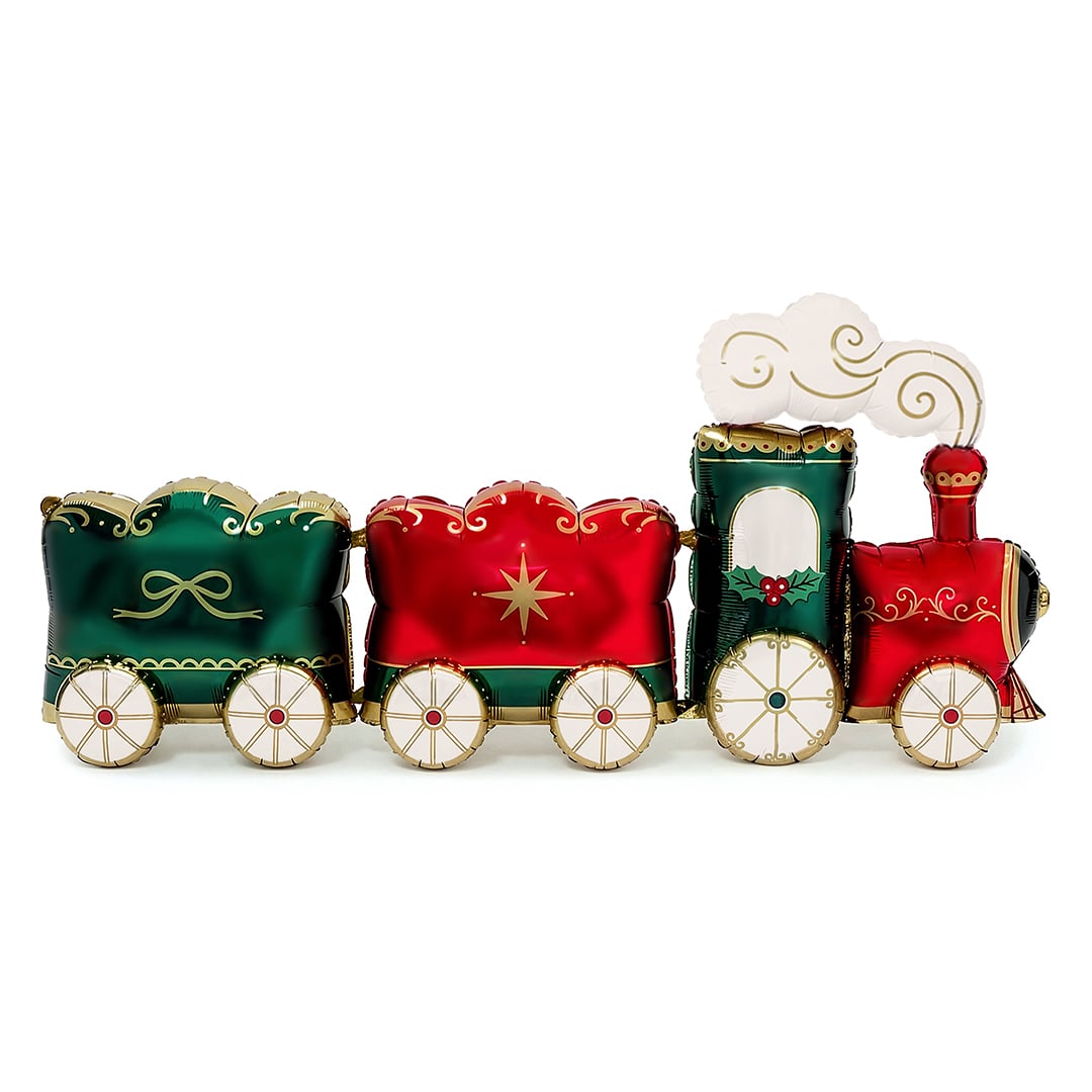 Christmas Train Standing Shaped Jumbo Air Fill Foil Balloon 304cm / 120 in