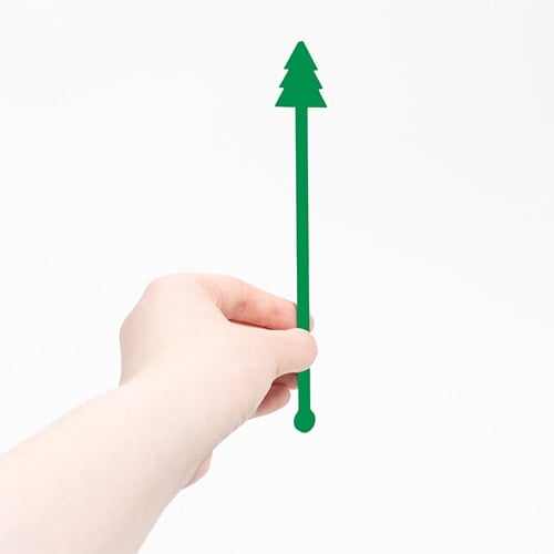 Christmas Tree Green Acrylic Drink Stirrers - Pack of 6 Product Gallery Image