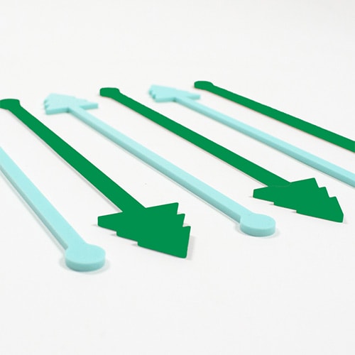 Christmas Tree Green Acrylic Drink Stirrers - Pack of 6 Product Gallery Image