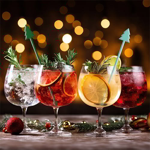 Christmas Tree Green Acrylic Drink Stirrers - Pack of 6