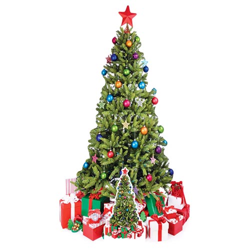 Christmas Tree With Gifts Lifesize Cardboard Cutout 178cm