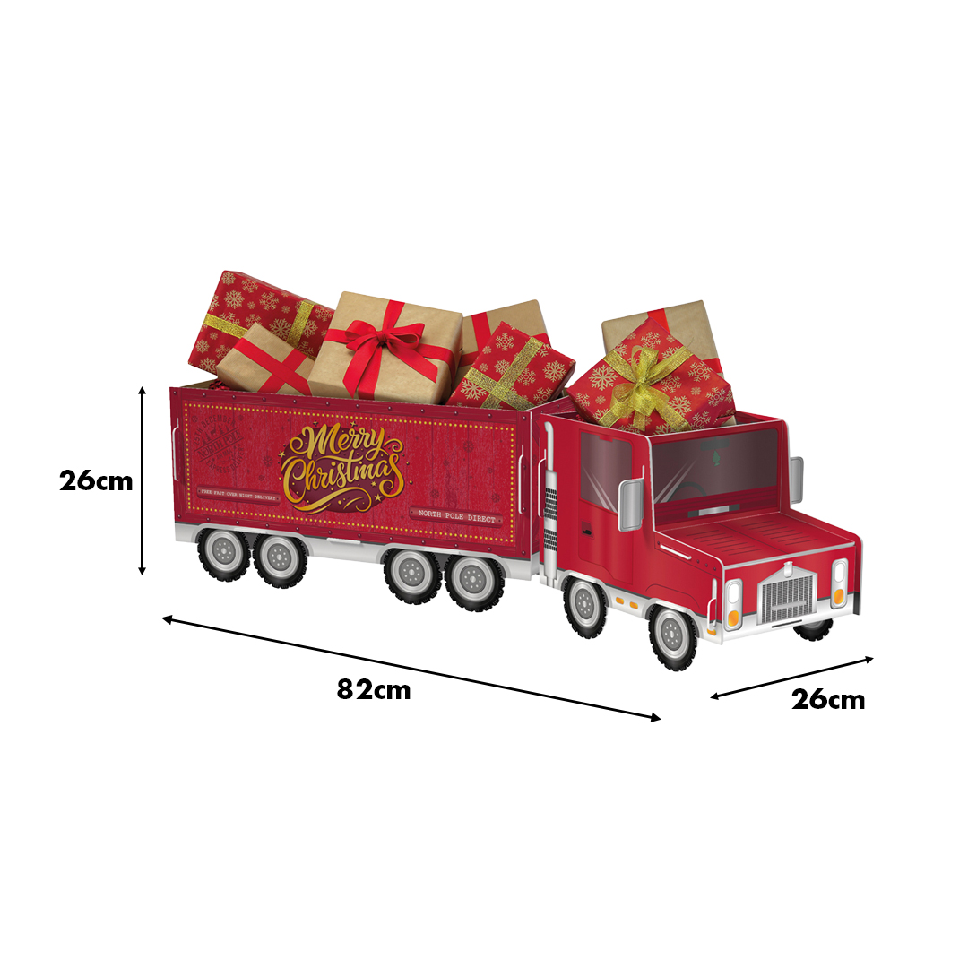 Christmas Truck Present Cardboard Gift Holder 82cm View 3