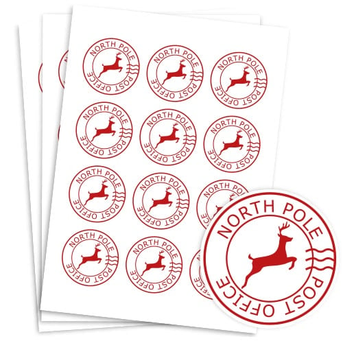 Christmas White North Pole Round Stickers 60mm - Sheet of 12 Product Gallery Image