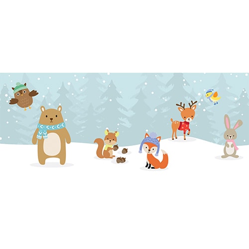 Christmas Woodland Animals PVC Party Sign Decoration