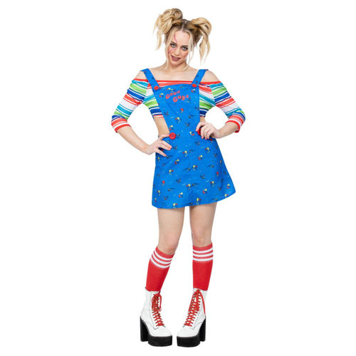Chucky Pinafore and Top Fancy Dress Costume Ladies Small - UK 8-10 Product Gallery Image