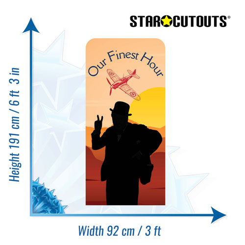 Churchill's Finest Hour with Spitfire Single Backdrop Cardboard Cutout 191cm Product Gallery Image