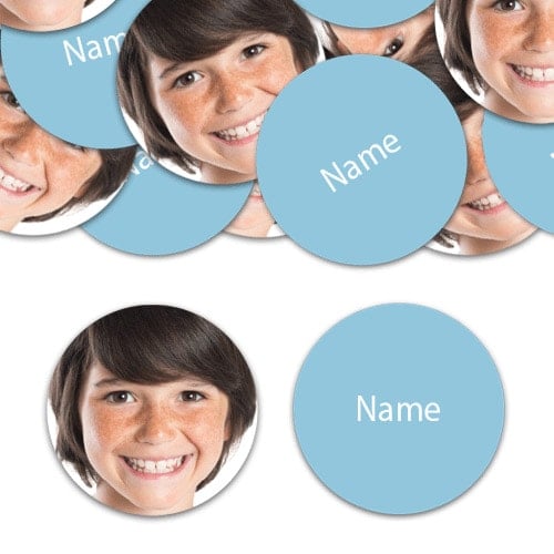 CIRCLE Shape - Baby-Blue Personalised Confetti - Pack of 50