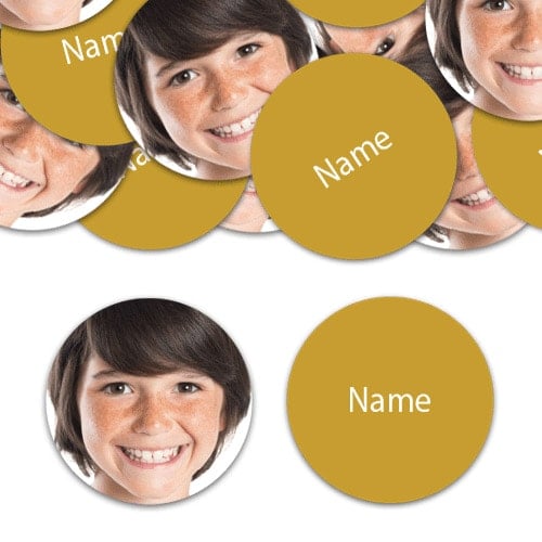 CIRCLE Shape - Gold Personalised Confetti - Pack of 50