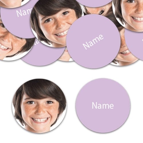 CIRCLE Shape - Lilac Personalised Confetti - Pack of 50