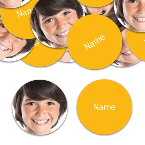 CIRCLE Shape - Yellow Personalised Confetti - Pack of 50