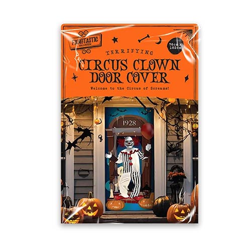 Circus Clown Halloween Plastic Door Cover 182cm x 76cm Product Gallery Image