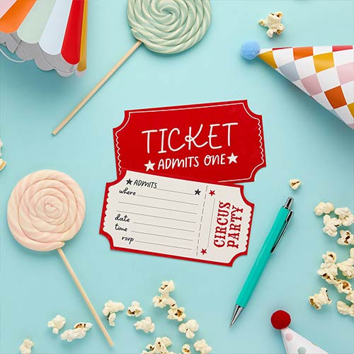 Circus Paper Party Invitations - Pack of 8 Product Gallery Image