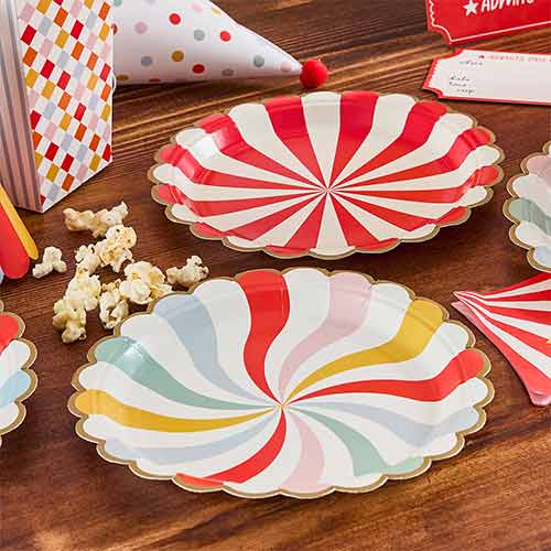 Circus Round Paper Plates 23cm - Pack of 8 Product Gallery Image