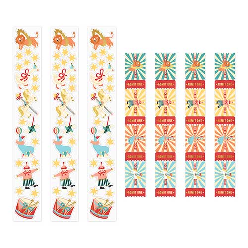 Circus Stickers with Entry Tickets Product Gallery Image