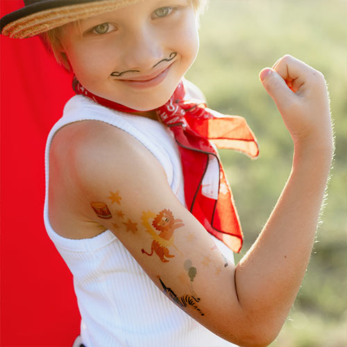 Circus Temporary Tattoos Sticker Sheet - Pack of 24 Product Gallery Image