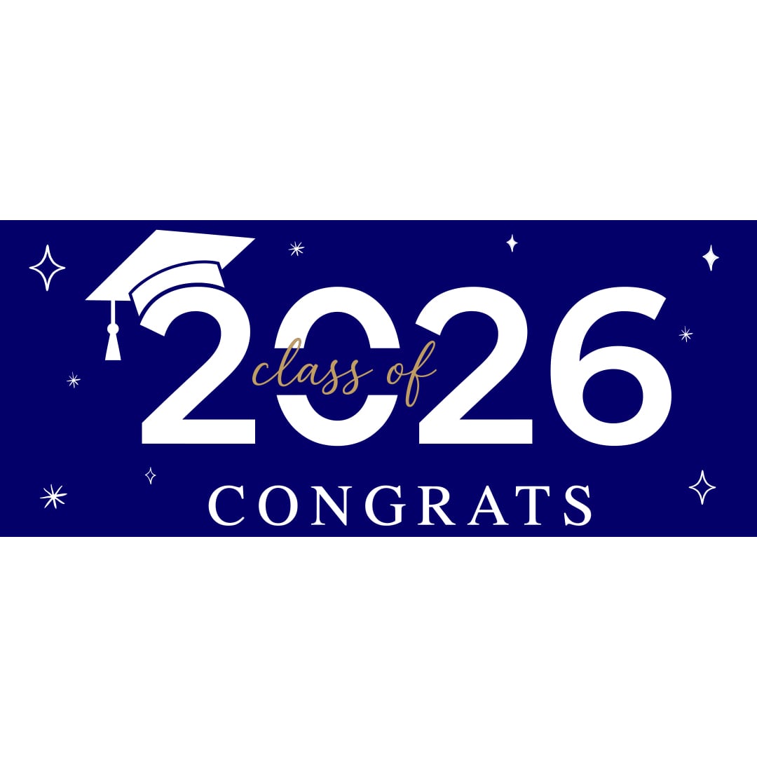 Class of 2026 Blue Congrats Design PVC Party Sign Decoration