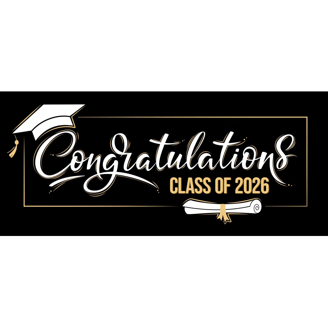 Class of 2026 Congratulations Black Design PVC Party Sign Decoration