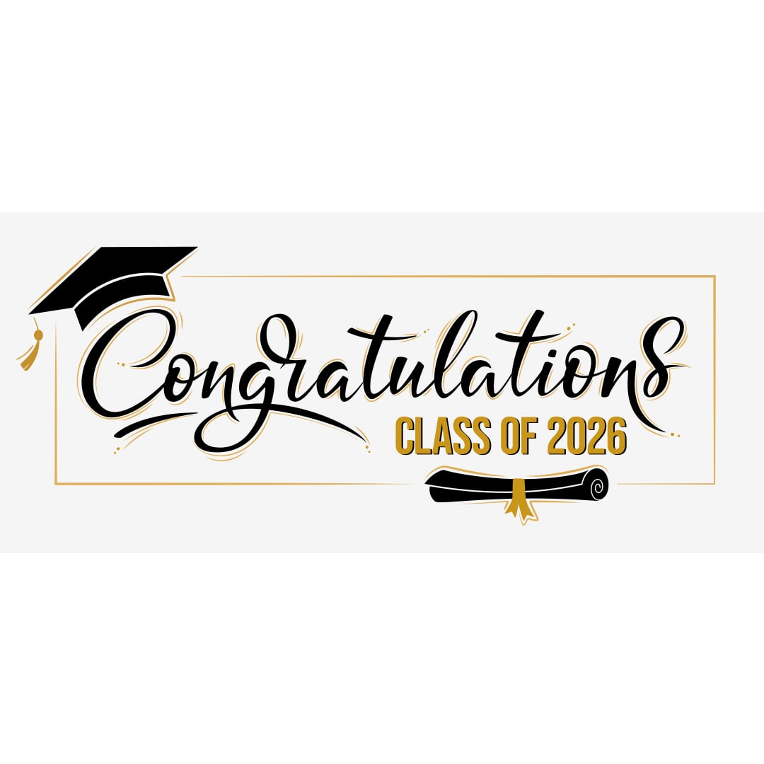 Class of 2026 Congratulations White Design PVC Party Sign Decoration