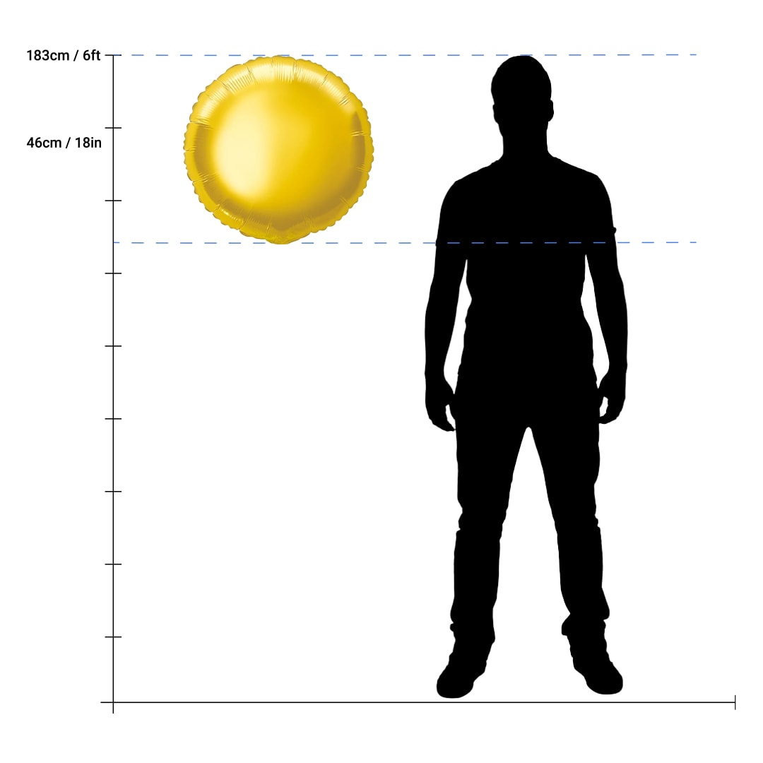 Classic Gold Round Foil Helium Balloon 46cm / 18 in Product Gallery Image