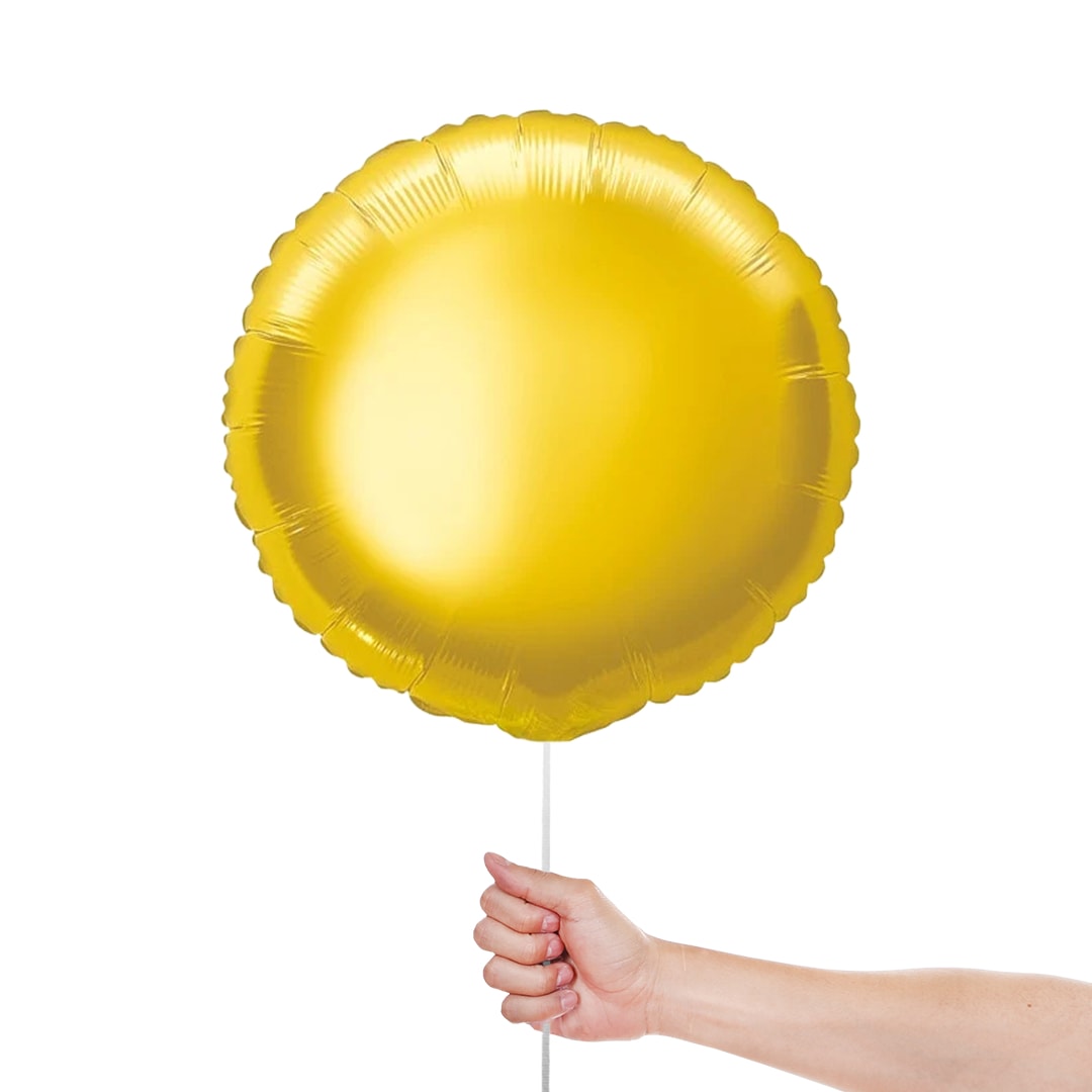 Classic Gold Round Foil Helium Balloon 46cm / 18 in Product Gallery Image