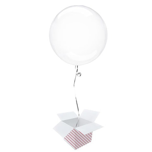 Clear Crystal Clearz Bubble Helium Balloon - Inflated Balloon in a Box