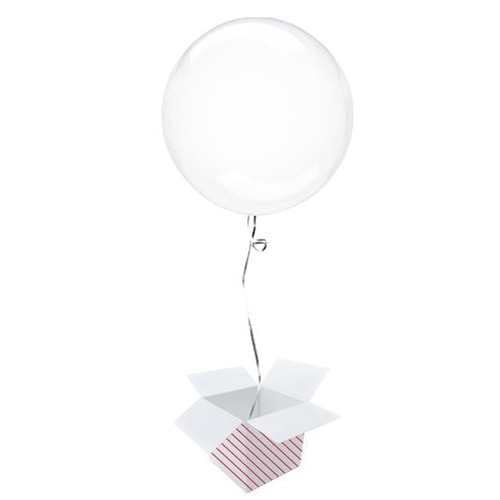 Clear Crystal Clearz Bubble Helium Balloon - Inflated Balloon in a Box Product Image