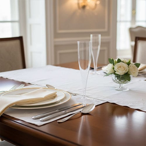 Clear Plastic Champagne Flutes 175ml - Pack of 10