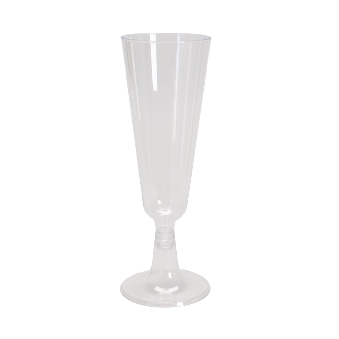 Clear Plastic Champagne Flutes 140ml - Pack of 5