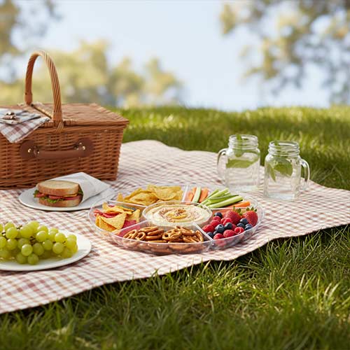 Clear Reusable Chip and Dip Platter Product Gallery Image