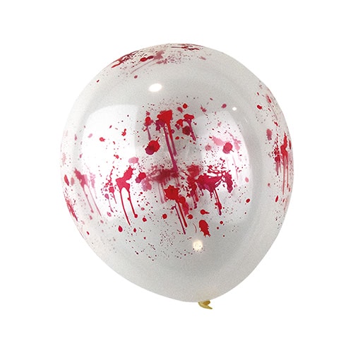 Clear With Blood Effect Halloween Latex Balloons 30cm / 12 in - Pack of 5 Product Image