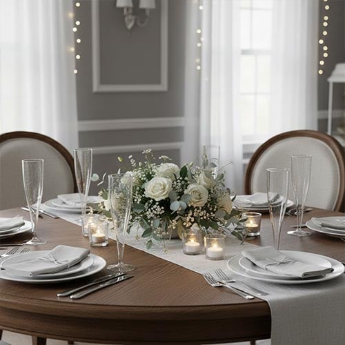 Clear with Gold Glitter Plastic Champagne Flutes 175ml - Pack of 10