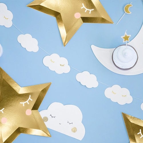 Clouds Baby Shower Paper Garland Hanging Decoration 2m Product Gallery Image