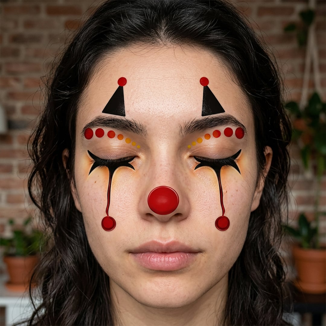 Clown Eyes Halloween Face Tattoo Set