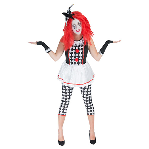 Clown Jester Fancy Dress Costume Ladies Extra Small - UK 4-6 Product Gallery Image