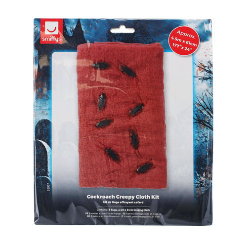 Cockroaches on Creepy Red Cloth Halloween Decoration Kit Product Gallery Image