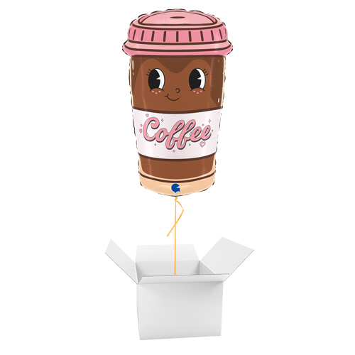 Coffee To Go Cup Giant Helium Foil Balloon - Inflated Balloon in a Box Product Gallery Image