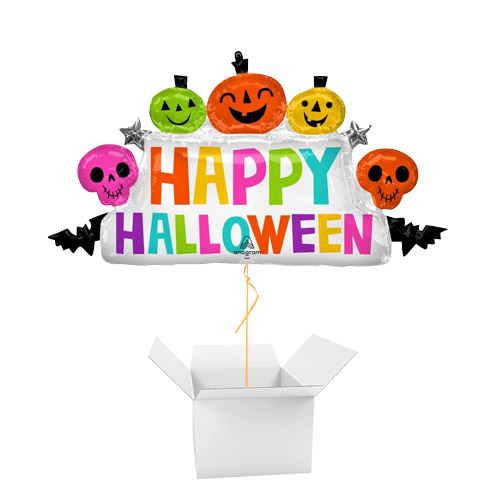 Colourful & Creepy Halloween Giant Helium Foil Balloon - Inflated Balloon in a Box