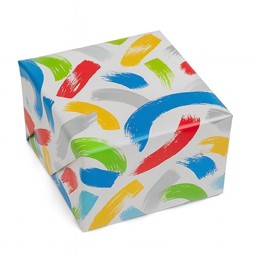Colourful Brush Stroke Gift Wrapping Paper Roll 3m