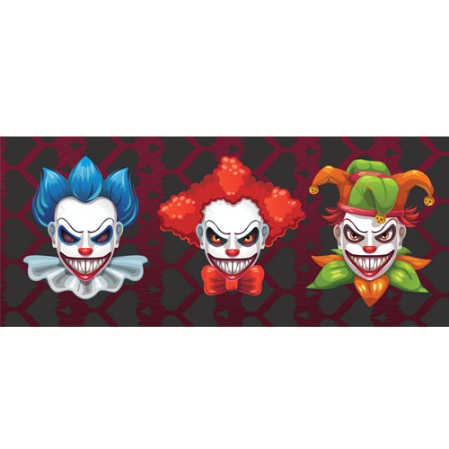 Colourful Clowns Halloween PVC Party Sign Decoration Product Image