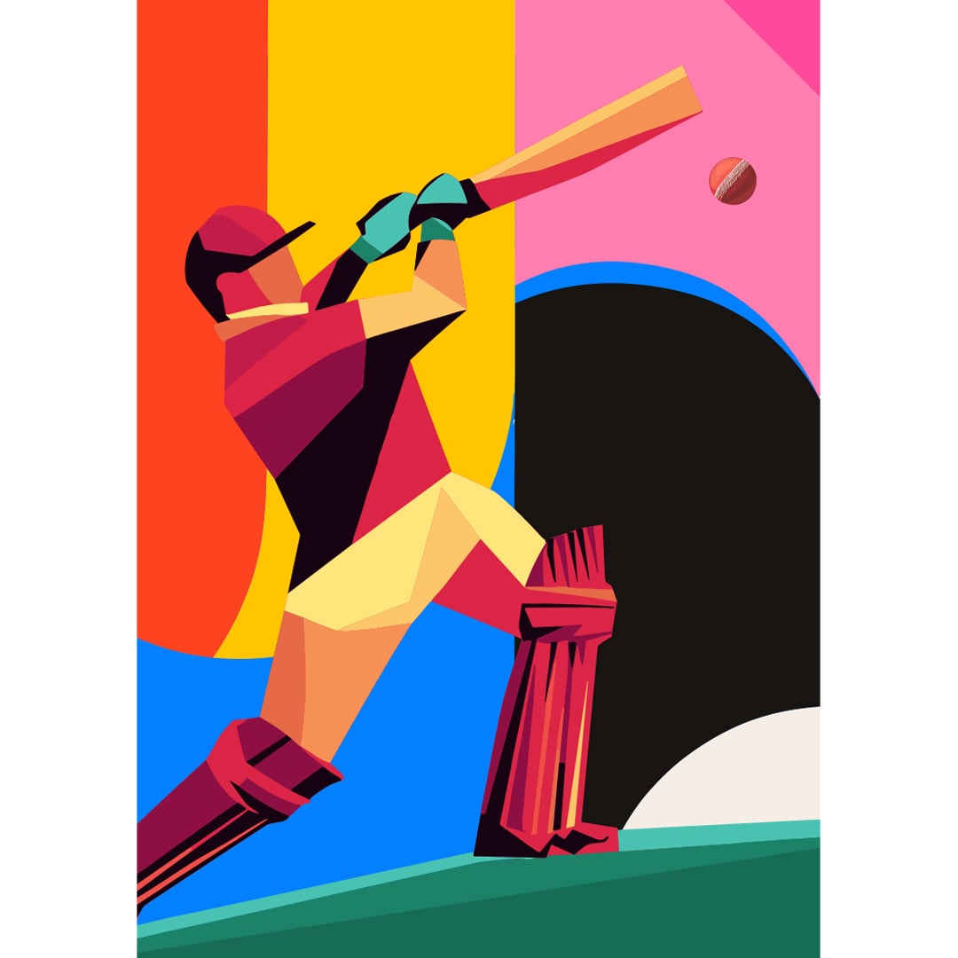 Colourful Cricket Design Poster PVC Party Sign Decoration Product Gallery Image