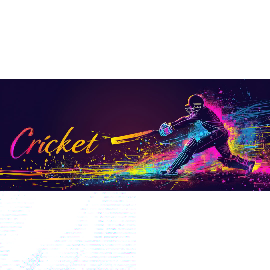 Colourful Cricket Design PVC Party Sign Decoration