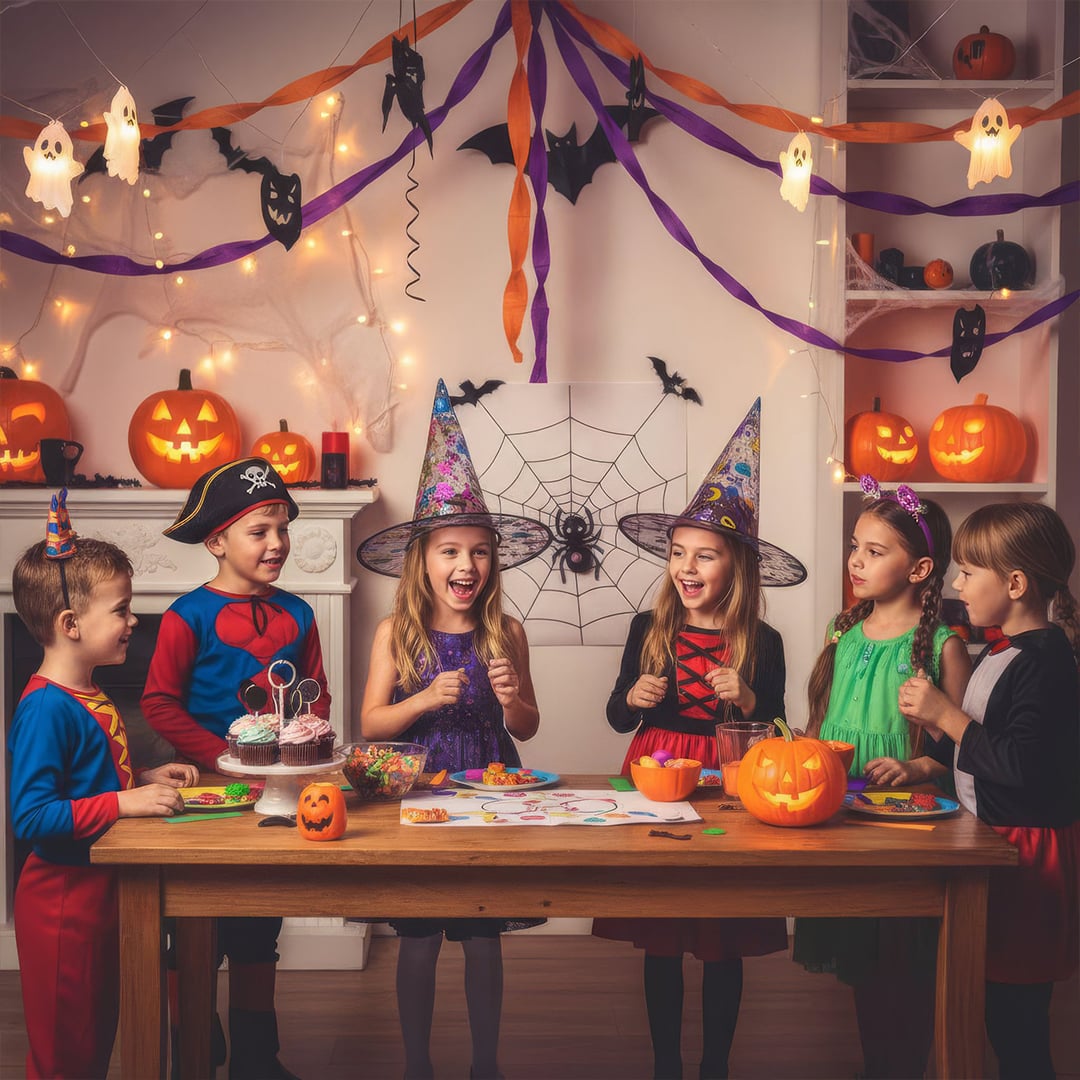 Colourful Foil Stamped Witch Hat Kids Fancy Dress Accessory View 3