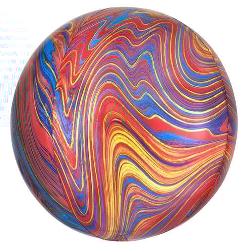 Colourful Marblez Orbz Foil Helium Balloon 38cm / 15 in Product Image