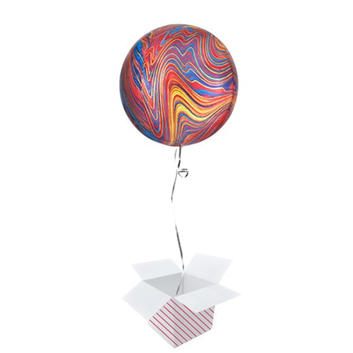 Colourful Marblez Orbz Foil Helium Balloon - Inflated Balloon in a Box Product Gallery Image
